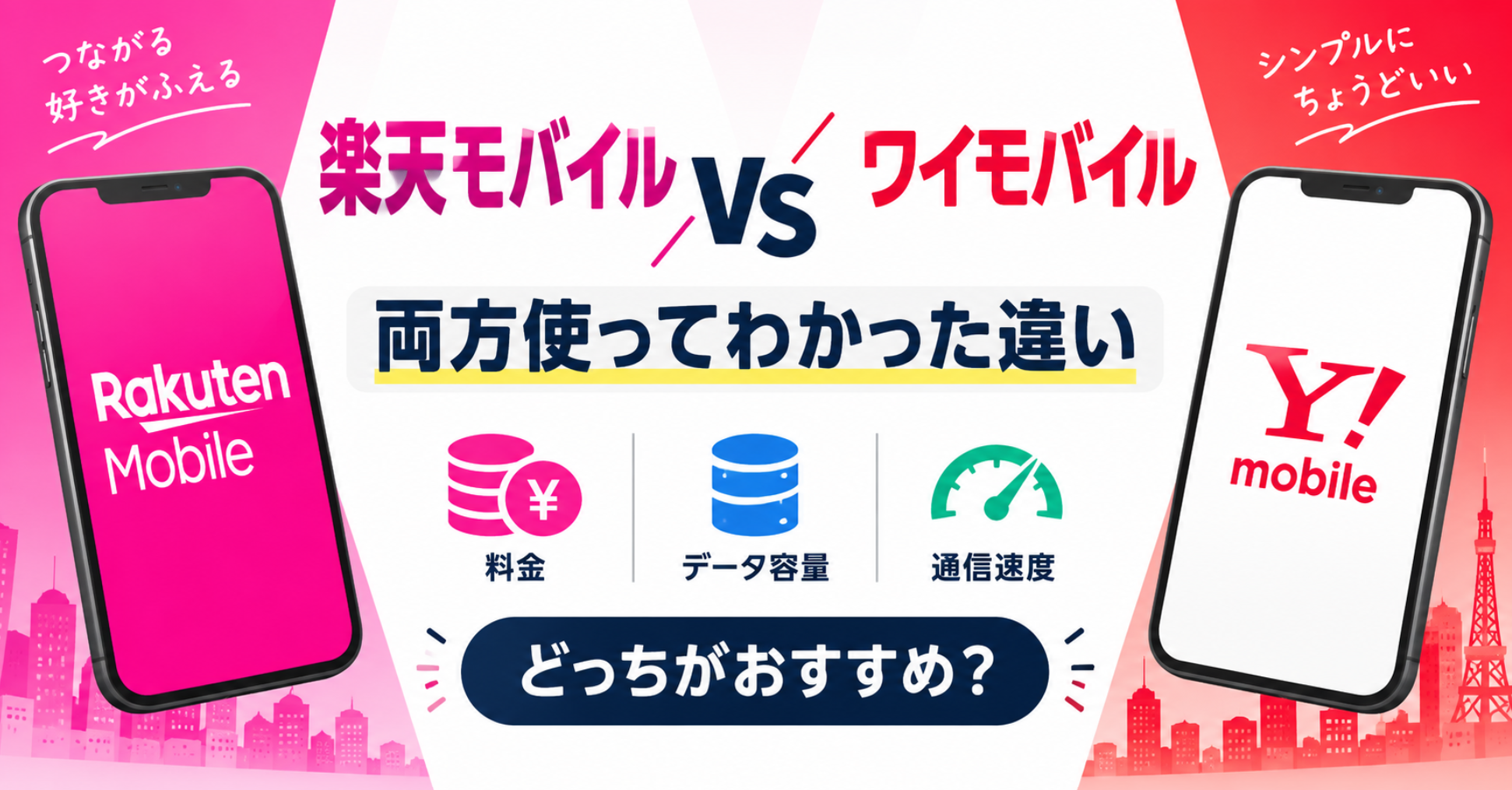楽天モバイルとワイモバイルを比較|両方使ってわかった違い・どっちがおすすめ?